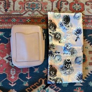 Taryn Rose Cream Leather Crossbody Bag